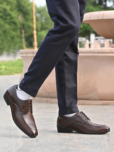 Image of KASTAVA KS 125 Breathable Synthetic Upper | Cushioned Sole, Ultra Comfort & Lightweight Lace-Up Formal Derby Shoes for Men