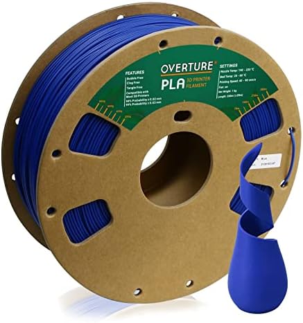 OVERTURE PLA Filament 1.75mm,Filament PLA 1kg Spool (2.2lbs), Dimensional Accuracy +/-0.03mm, Fit Most FDM Printer (Light Grey)