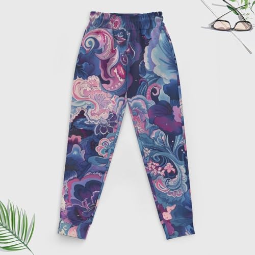 Traditional Purple Pink PaisleyChildren's Sweater Suit, Suitable for Spring, Autumn And Winter, Daily Matching3