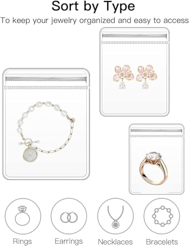 Image of 36 Pcs Transparent Jewellery Storage Pouches | Clear PVC Zip Lock Covers for Rings, Earrings, Necklaces & Accessories | Durable Jewellery Organizer Bags (Transparent, Pack of 36)