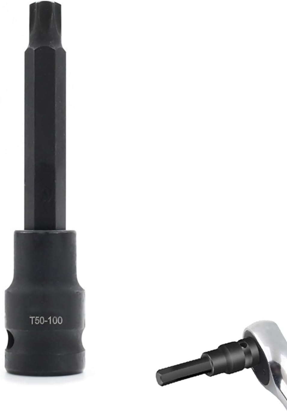 T50 Torx Bit, 100mm (4 Inch) Long Socket Bit for Impact Wrench - High Torque Power Tool Extension for Automotive, Machinery & DIY - Compatible with 1/4” & 3/8” Drive