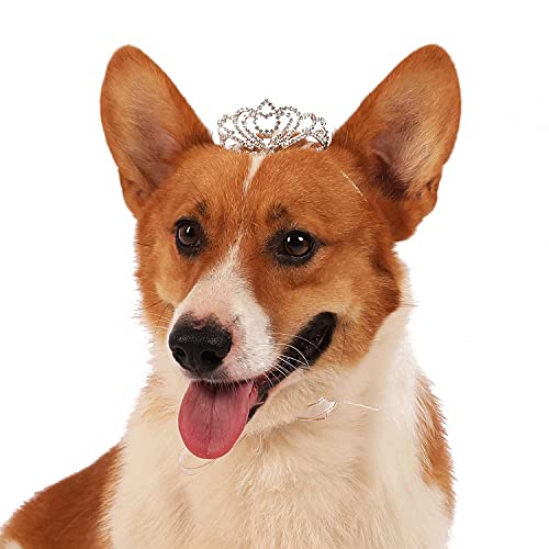 Lovelyshop Pet Series Classic Petal Strass Hund Katze Tiara Krone für Kostüm Mini Hund Haar Zubehör, S