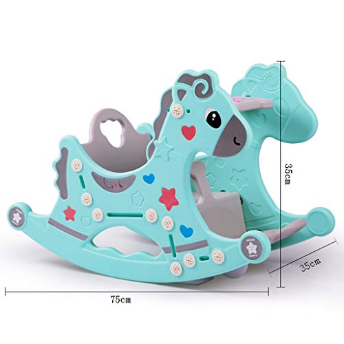 Schaukelpferd QIQIDEDIAN Schöner Kaohsiung-Babyschaukelstuhl Dicker Plastik 1-2 Jahre altes Geschenk-Zweifach-Trojaner – Bild 3
