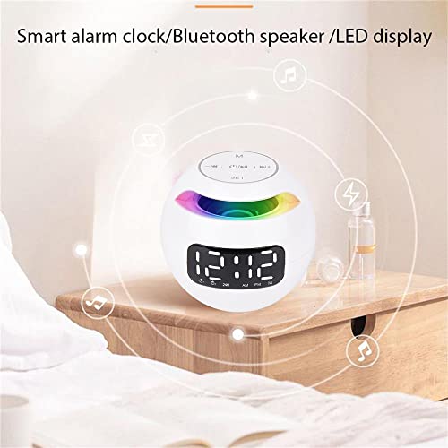 通用 Upgraded Mini Nachtlampje Radio Wekker met Card Pluggable Draadloze Bluetooth-luidspreker, Dubbele Wekker, USB… - Image 6