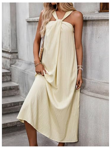 Milumia Women's Twist Knot Sleeveless Dress Summer Vacation Flared Maxi Dresses2