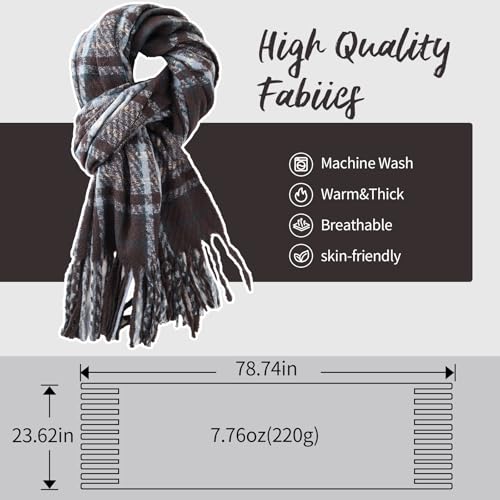 Plaid Scarf for Women Soft Warm Scarf for Women Winter with Tassels 200 * 60cm Can Be Used as Shawl Warm Big Tartan Scarves Wrap Shawl Ladies Gifts2