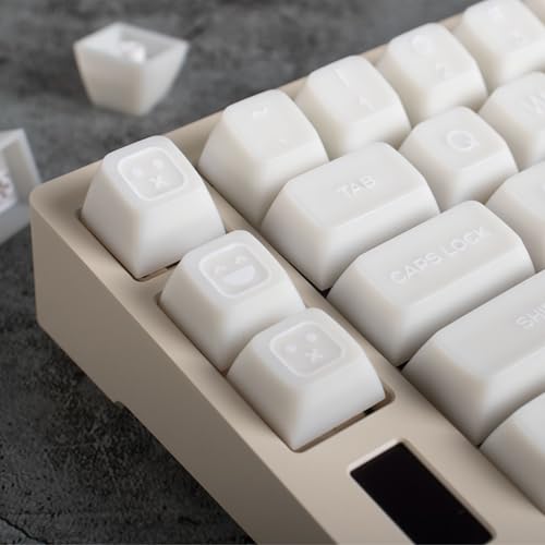 Image of 142 Keys White Jade Keycaps Doubleshot SA Keycap Set Fit for 61 /64 /87 /104 /108 Cherry Mx Switches Mechanical Keyboard