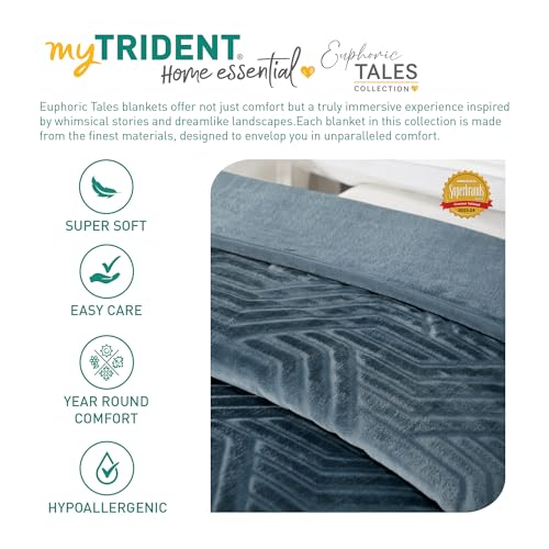 Image of MYTRIDENT Blanket for Winter Double Size, Home Essential Euphoric Tales Collection, 340 GSM Blanket Double - Coastal