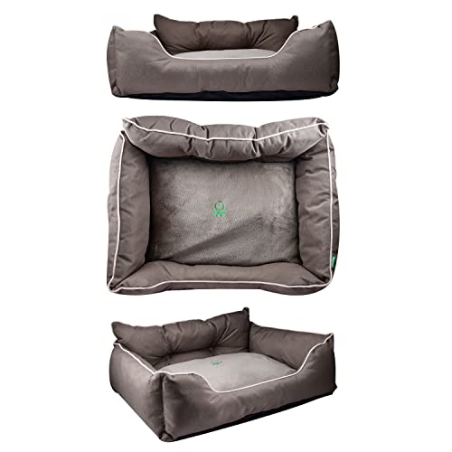 United Colors of Benetton. Pets | Hundebett | Braun | Maße 90x70x28 cm | Ergonomisches Bett für Große Hunde | Maschinenwaschbarer Bezug