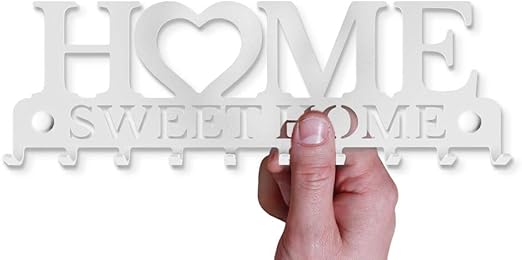 Portachiavi Da Parete Home Sweet Home - 10 Ganci Metallico, Design Moderno Per Ingresso - Foto 5