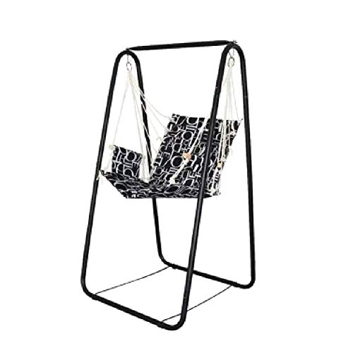 NANANA Hängesesselgestell Hängestuhlgestell Hängesesselständer aus Metall, Hängematte Kinderhängesessel, Belastbarkeit 150KG, 1.6X1x1m,Black
