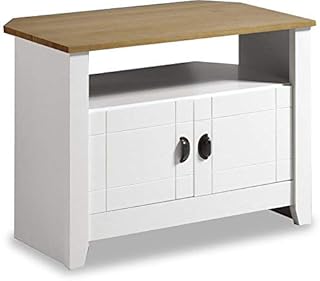 ValuFurniture Ludlow Painted White and Oak TV Stand/Entertainment Cabinet