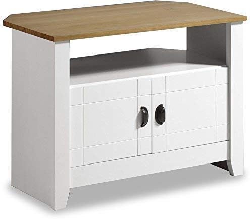 ValuFurniture Ludlow Painted White and Oak TV Stand/Entertainment Cabinet