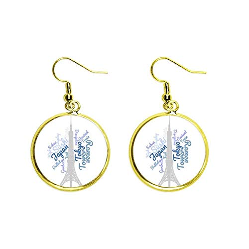 Pendientes de Tokio hipoalergénicos ligeros en oro para orejas sensibles estilo mujer