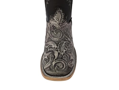Texas Legacy Mens Natural Cowboy Boots Hand Tooled Leather Ranger Star Square Toe4