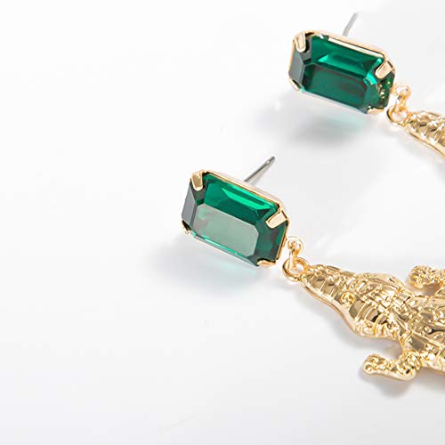Rambling Rose Statement Crocodile Drop Earrings for Women Gold Rhodium 7 Colors Rhinestone Alloy Fashion Exaggerated Earrings Animal Jewelry4