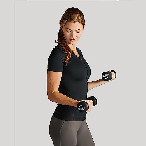 Tommie Copper Womens Short Sleeve V Neck Compression Shirt with Front Zipper – Posture Corrector Back & Shoulder Support4