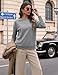 Gyabnw Damen Sweatshirt Rundhals Langarm mit Taschen Einfarbig Casual Pullover Frühling Herbst