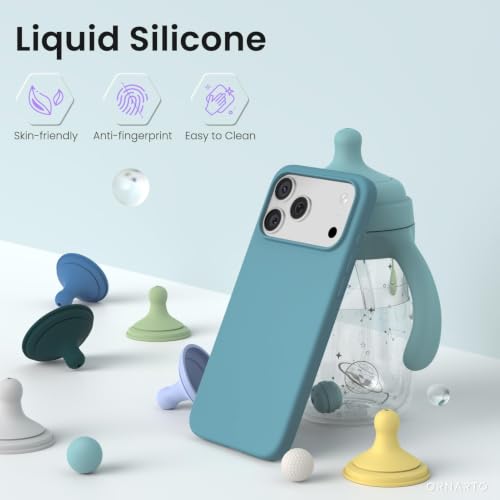 Image of ORNARTO Compatible with iPhone 17 Pro Max Case 6.9 inch, Slim Liquid Silicone 3 Layers Soft Gel Rubber Shockproof Protective Cover with Anti-Scratch Microfiber Lining-Cactus