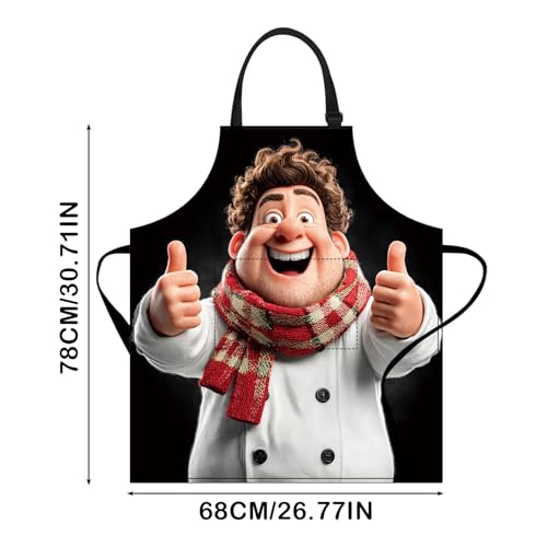 Image of Nuxovilar Cute Cooking Kitchen Apron, 26.77 * 30.7 Inches, Essential for Kitchen Cooking, Baking, Festive Gatherings