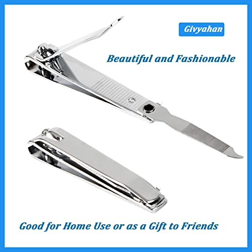 Givyahan Nail Clippers Set,Sharp Stainless Steel Toenails And Fingernails Clipper Cutter,Professional Pedicure And Manicure Kit For Men Women(2Pcs Silver) #TOP4