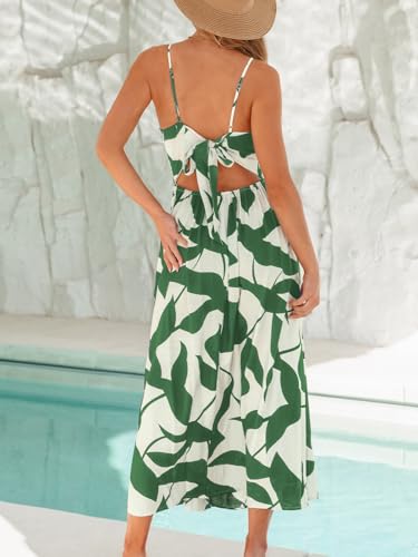 Image of CUPSHE Women's Long Dresses Summer Sleeveless Beach Casual Side Slit Spaghetti Straps Vacation Graduation Midi Dress