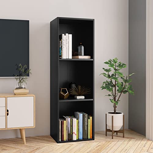 Qnhdfrt Bücherregal TV-Schrank Schwarz aus Holzwerkstoff 36 cm Breite 30...