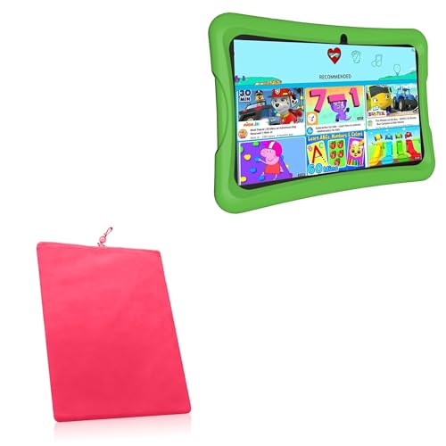 BoxWave Case Compatible with VNEIMQN Kids Table E11 (10.1 in) - Velvet Pouch, Soft Velour Fabric Bag Sleeve with Drawstring - Cosmo Pink