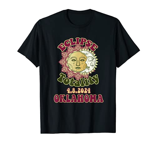 Eclipse 2024 Totalidad Solar Astronomía Retro Oklahoma Camiseta