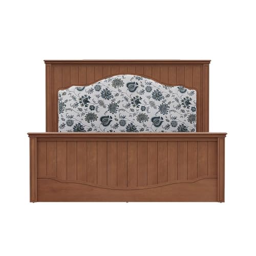 Image of Wakefit Wood Anokhi Queen Hydraulic Brown Storage Bed,White
