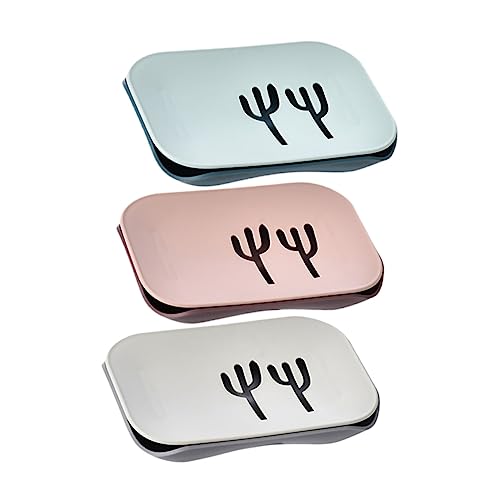 Beatifufu 3pcs Soap Box Set Soap Holder for Sink Anti-Fall Design Quick Drainage Easy to Clean and Store