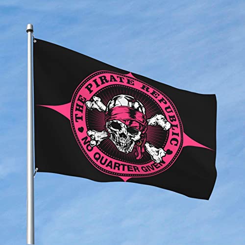 Drapeau rose république pirate pour relooker une grande chambre ou des WC