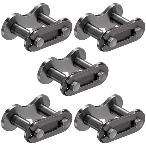 OIIKI 5 PCS Roller Chain Offset Link #41, Steel Alloy Master Connector Link, Heavy Duty Crank Link Suitable for Motorcycle, Bike, Home and Industrial Machinery, Sports Utility Vehicles