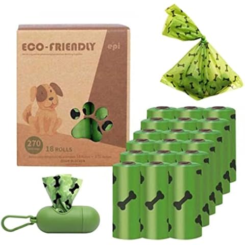 Biodegradable Poop Bags - 270 Bags/18 Rolls - Dog Bags - Pet Poop Bag - Dispenser Poop Bags - Compostable Bags - Dog Poop Bags - Dog Accessories Cover