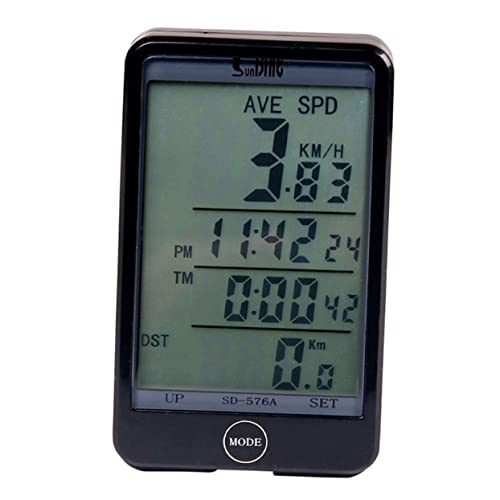 BESPORTBLE velocímetro de Bicicleta cronógrafo computadora Impermeable velocímetro mph ciclocomputador Bicicleta Ordenador Bicicleta Ordenador de Bicicleta cronómetro de Bicicleta Black