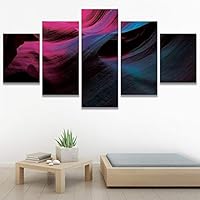 SIGNWIN 5 Panel Canvas Wall Art Modern Art Abstract Contemporary Edgy Mixed Media Multicolor Patterns for Home Decorations Ready to Hang - 60
