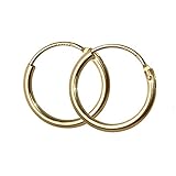 Stärke: ca. 1,3mm NKlaus PAAR 585 echt GOLD HERREN Klapp Creole Ohrring Ohrschmuck Ohrhänger 11 mm 1753