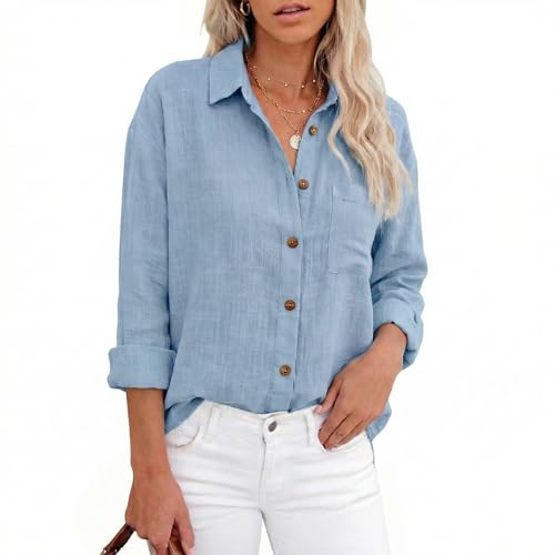 Zidoley Camicetta in lino da donna estiva...