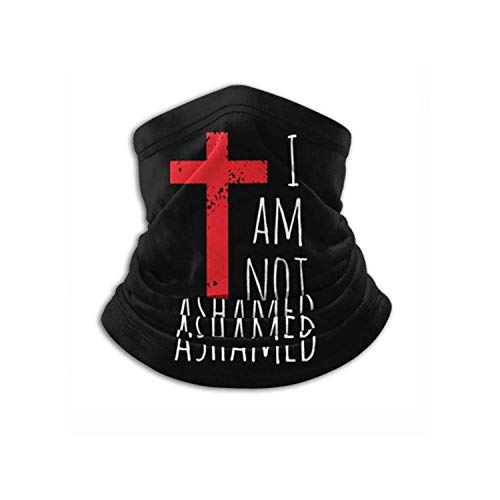 I Am Not Ashamed Big Red Cross Christian Unisex Bandana Face Mask Warmer Neck Tube for Dust Wind Sun Protection