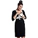 Yansin Womens Maternity Dress Breastfeeding Nursing Sleepwear Pregnancy Nightgown Black