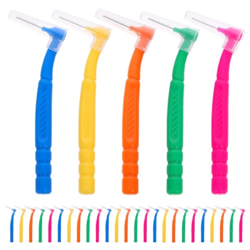 NOLITOY Interdental Brush 30pcs Brush Cleaner Flossers Toothpicks Picks, Soft Spiral Head Brush for Cleaning Oral Care