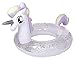 GDYJP Schwimmring-Einhorn-Pool-Float mit Glitzer, Sommer-Spaß-Außen-Strand-Wasserpool, aufblasbares Einhorn-Röhrchen für Kinder und Poolparty. (Color : Clear)