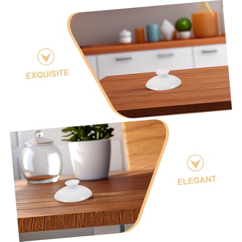 FUNOMOCYA Ceramic Cup Lid for Electric Kettle Tea Pot Lid Chinese Style Tea Set Cover Robust Material - Thumbnail 3