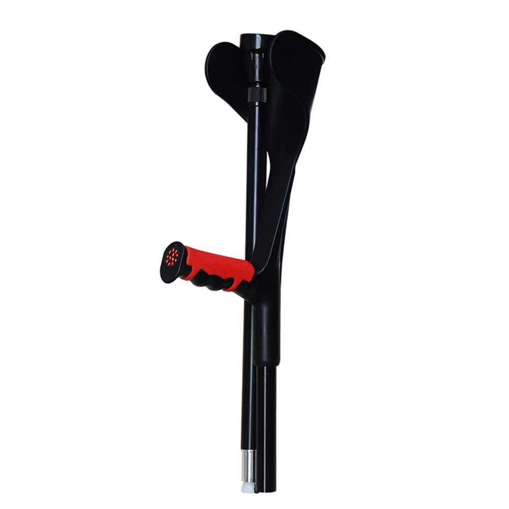 Muleta de aluminio para antebrazo para adultos, bastón plegable ajustable, mangos ergonómicos/puntas de goma antideslizantes, para personas de 150 a 196 cm de altura, rosa/azul/negro