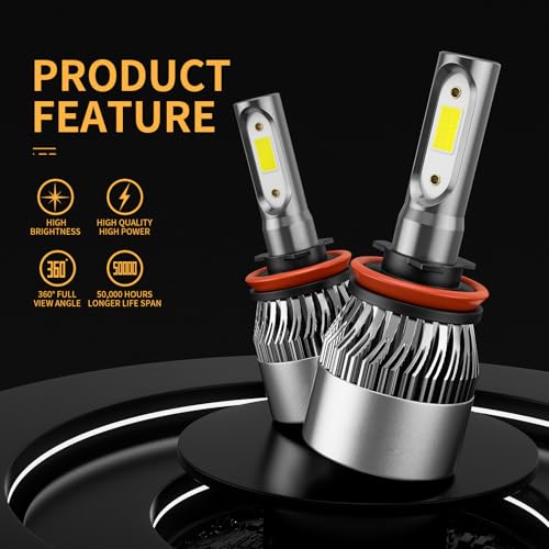 Image of ๐ง๐ช ๐ง๐ฃ๐จ ๐ง๐ฃ๐ฃ LED Fog Light Bulb 6500K Cool White 60000LM 900% Brighter, 1:1 Beam Plug and Play IP68 Waterproof Off-Road Lights, Pack of 2