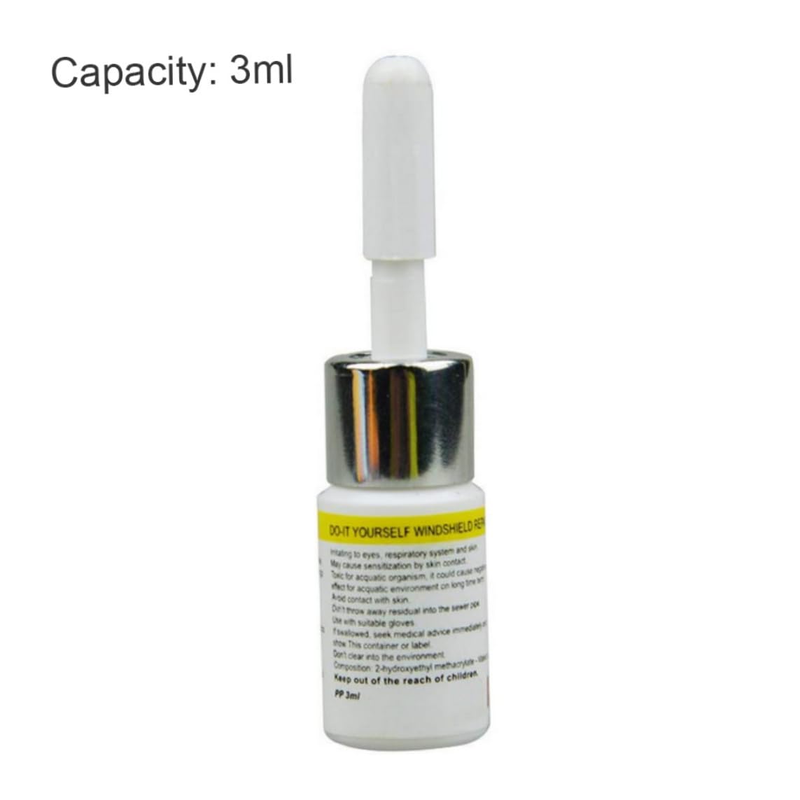Fluido per la riparazione del vetro Colla per riparazione del parabrezza dell'auto Strumento correttore per vetro automatico Colla per del parabrezza da 3 ml