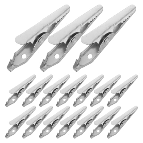 NUOBESTY 100 Pinzas de Cocodrilo Pequeñas Metálicas de Resorte 35 CM para Manualidades Tarjetas y Pruebas Eléctricas Pinzas Mini Versátiles para Oficina y Señalización