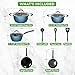 NutriChef 11 Pc Pots and Pans Set - Non Stick Cookware Set with Ceramic Coating, Ergonomic Handles, Induction Ready, Includes Saucepan, Dutch Oven, Large & Small Fry Pans - Royal Blue