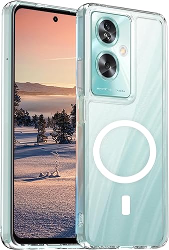 Image of For OPPO A79 Case, Pure Transparent Design, Shockproof, Scratch Resistant Back, Built-in Magnet, Compatible with MagSafe, Clear Case, US Military MIL Standard Certified, Hybrid, TPU Bumper, PC Micro