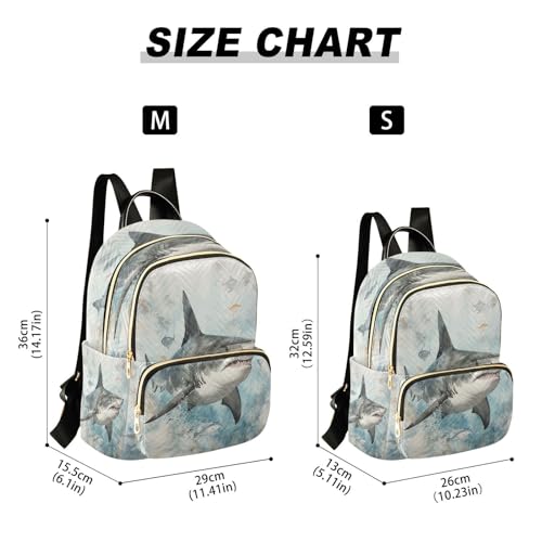 Image of ALAZA Shark Flying Women Backpack Purse Ladies Fashion Shoulder Bag Daypack Travel Bag 7.5L
